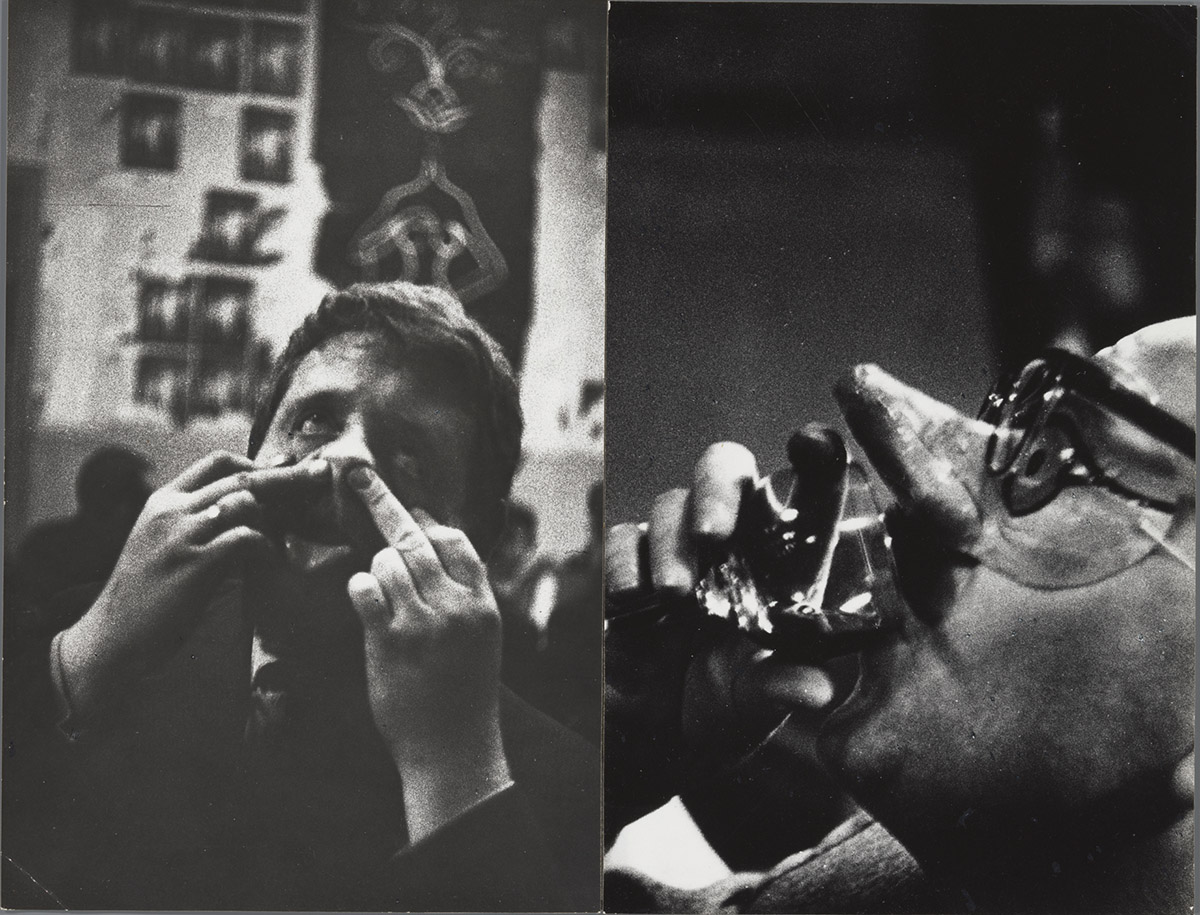 Ed van der Elsken, Kunstenaarssociëteit De Kring, Amsterdam, ca. 1954-1959. Links de tekenaar Frits Müller