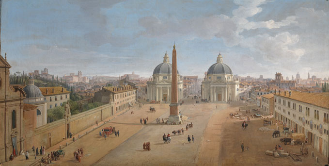 Caspar van Wittel, Gezicht op Rome met Piazza del Popolo, 1718, olieverf op doek, 56 x 109 cm, Intesa Sanpaolo Collection Gallerie di Palazzo Zevallos
Stigliano, Naples