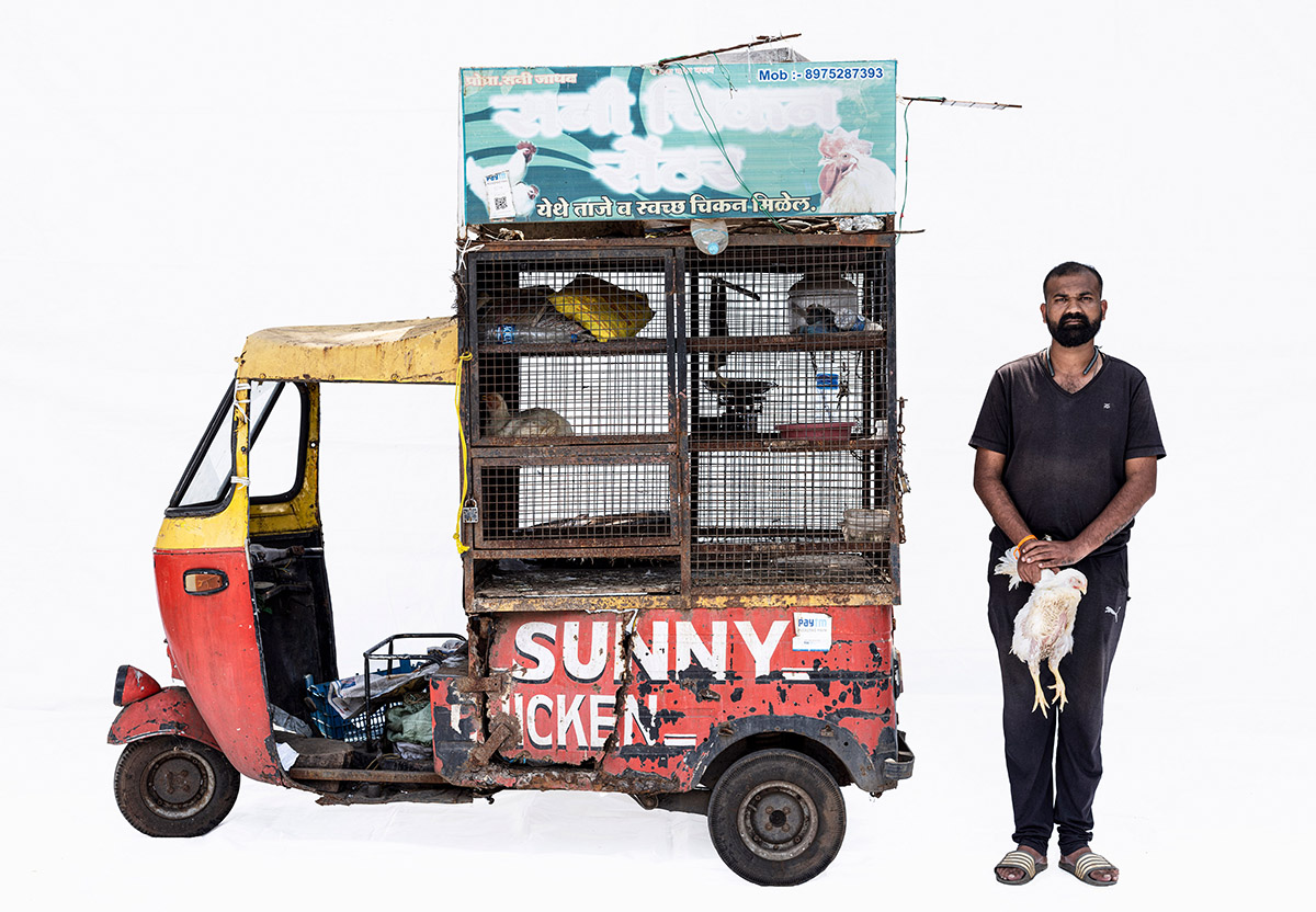 Sunny, kippenverkoper | Bajaj Nashik, Maharashtra, India   
