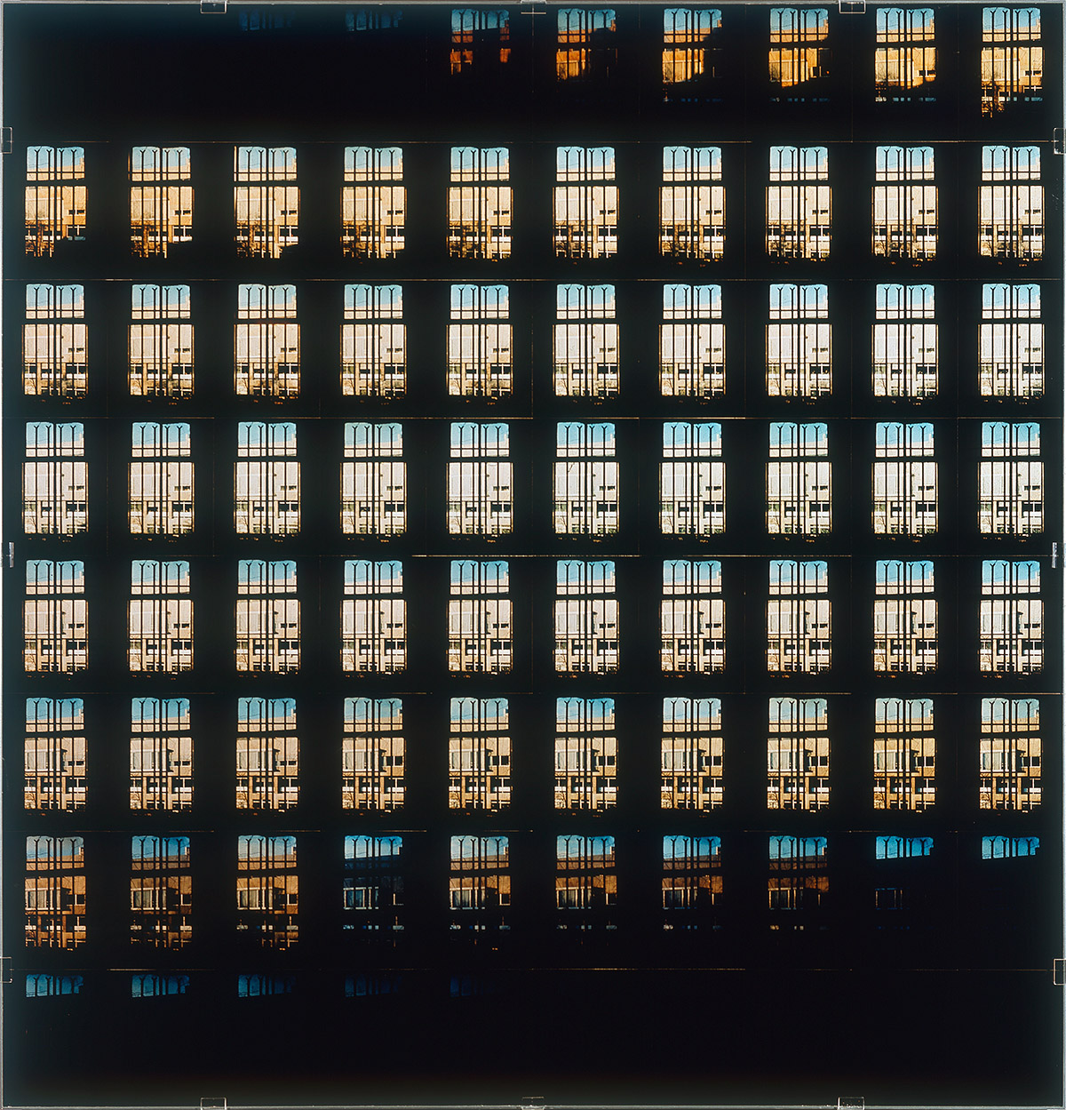 Jan Dibbets, The Shortest day at the Van Abbemuseum, Eindhoven, 1970, Color photographs on board, 177 x 171 cmColerstudy H 1,2,3,4, 1976