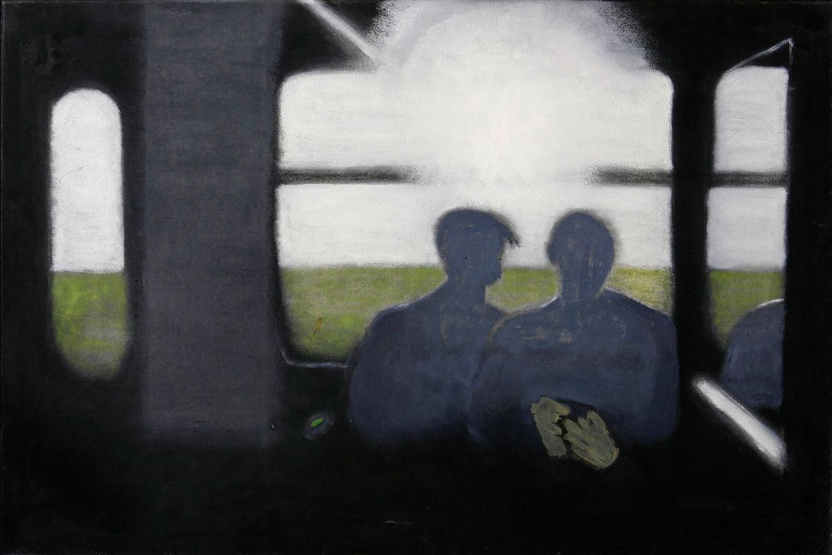 Albert Mulder, Samen op weg, 2016, Olieverf op doek, formaat: 40x60 cm