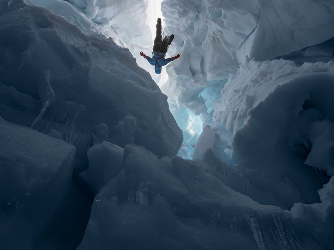 Lucas Foglia, Kenzie inside a Melting Glacier, Juneau Icefield Research Program, Alaska, 2016, courtesy Michael Hoppen Gallery