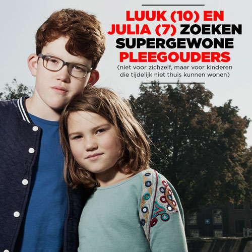 De expositie bestaat uit foto's van kinderen die pleegouders zoeken.