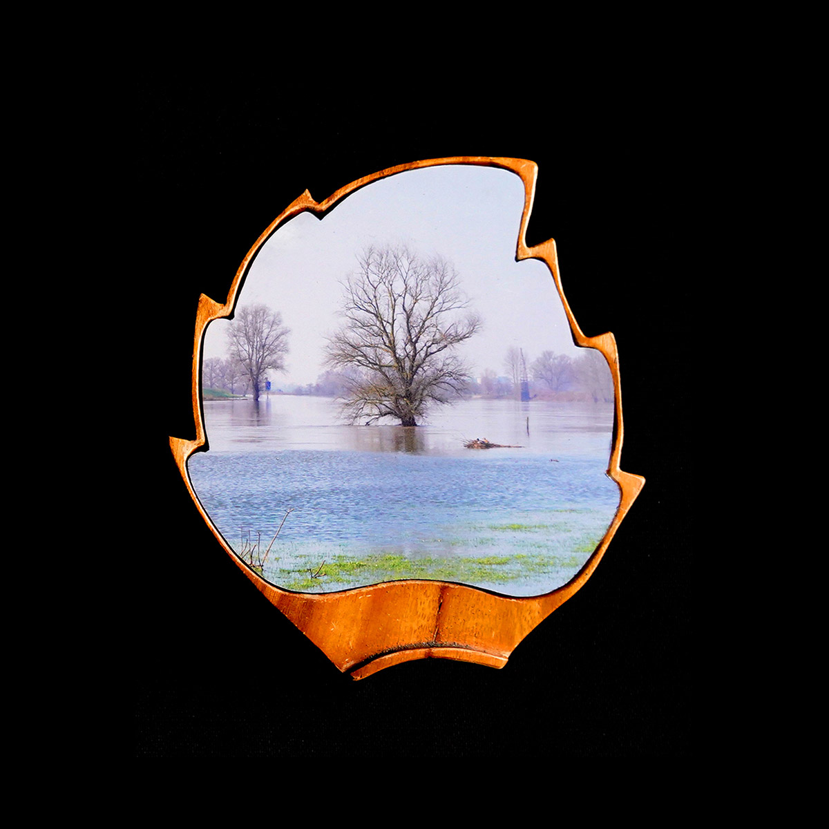 Rob Chevallier, Nederland (bedreigd) waterland, Gelderland, Rheden (IJssel, foto (dibond) op hout)