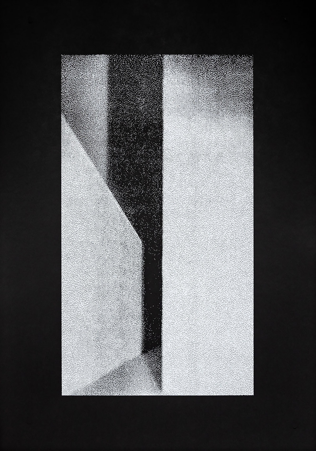 Maarten Rots, Signal to noise, 2024/2, Zeefdruk op Fuego Stone Coal Black, 70 x 100 cm