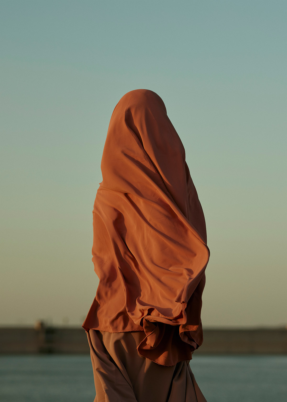 Mounir Raji, Orange Scarf, 140 cm x 100 cm, Edition 3 + 2 AP, Caroline O'Breen