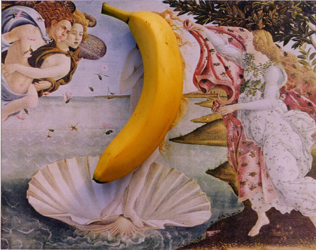 Bottecelli with Banana, 2002 from the Corrected Masterpieces Series by Antoni + Alison