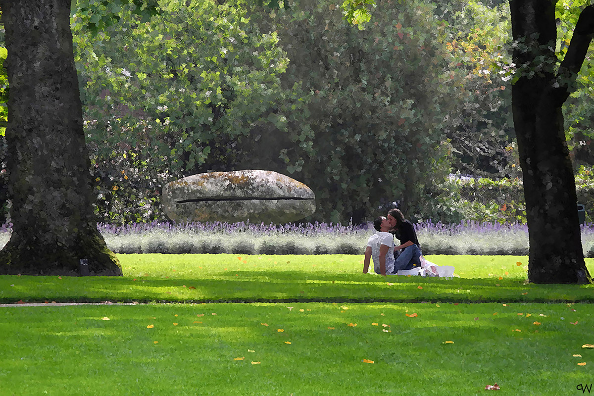 Pim Westerweel, Liefde in Arboretum 'De Drijen' - Wageningen 2014, Chromogenic print op Dibond, 'Fotopeinture', 100x150 cm, 400 euro, Ed. 1/10, 750 euro