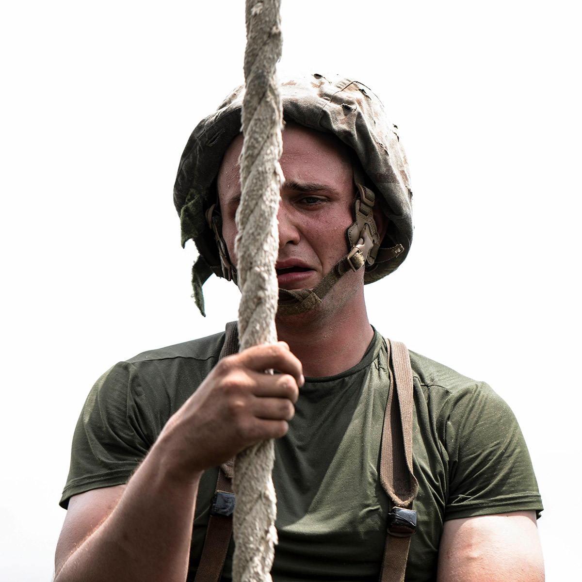 Dana Beesley, MVA Photographer of the Year, A recruit with Echo Company, 2nd Recruit Training Battalion, struggles to complete the Obstacle Course during the Crucible on Marine Corps Recruit Depot Parris Island, S.C. June 12, 2020. The Crucible is a 54-hour culminating event that ends with recruits earning their Eagle, Globe and Anchor and the title U.S. Marine.